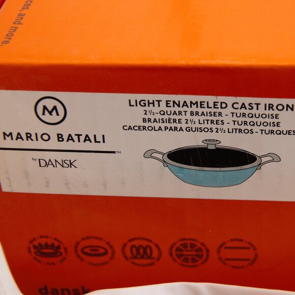 Mario Batali by Dansk Light Enameled Cast Iron 2 1/2-quart Braiser - Picture 2 of 3